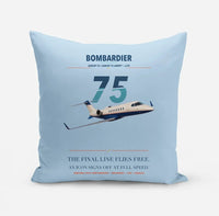 Thumbnail for Bombardier Learjet 75 Liberty design on light blue pillow