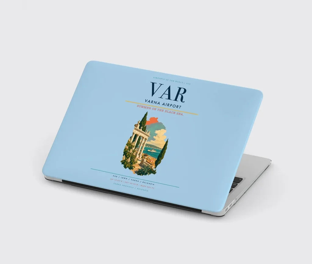 Varna Airport (VAR) design on light blue MacBook case