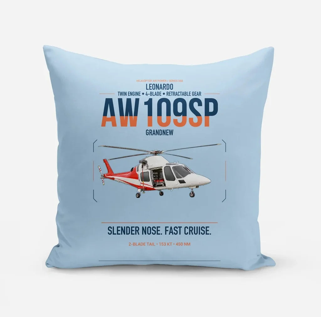 Leonardo AW109SP GrandNew design on light blue pillow