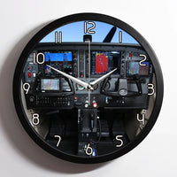 Thumbnail for Cessna 172 Cockpit aviation design on premium wood and metal wall clock.