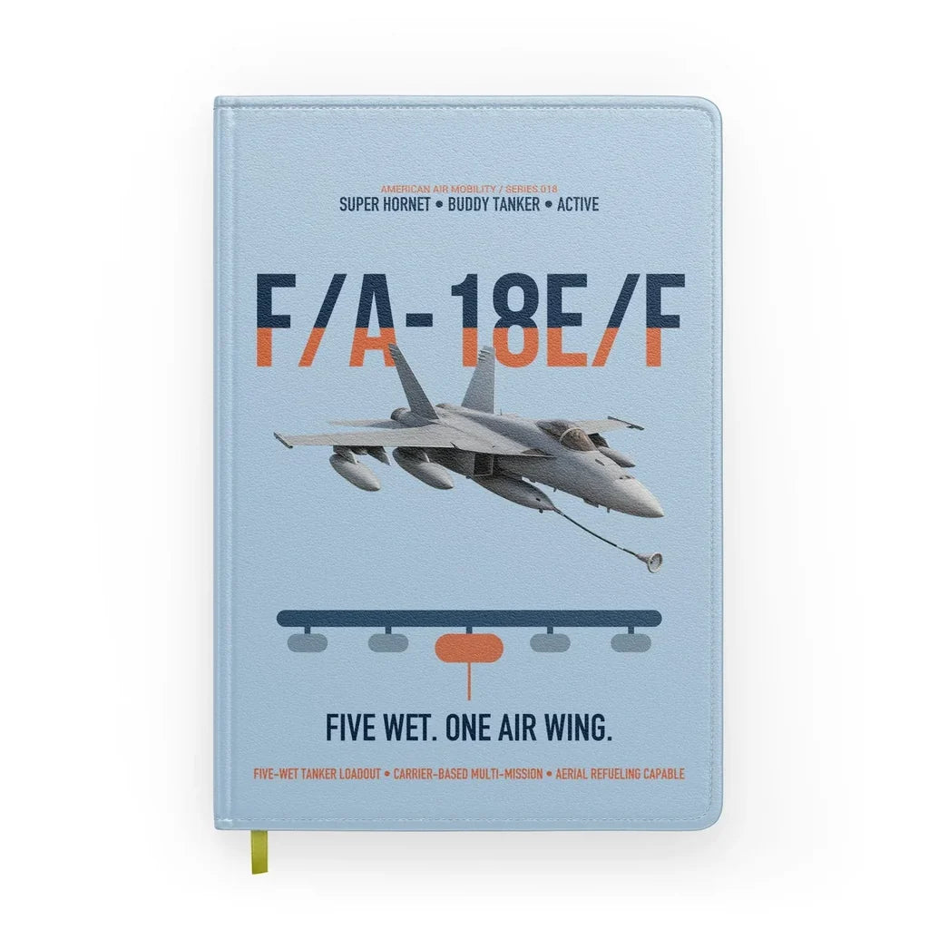 F A-18E F Buddy Tanker design on light blue notebook