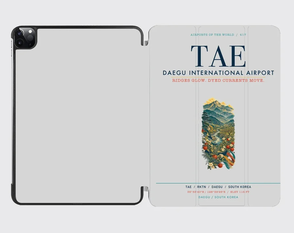 Daegu International Airport (TAE) design on light gray ipad tablet case