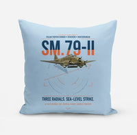 Thumbnail for Savoia-Marchetti SM.79-II Sparviero design on light blue pillow