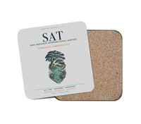 Thumbnail for San Antonio International Airport (SAT) design on light gray 1 piece coaster
