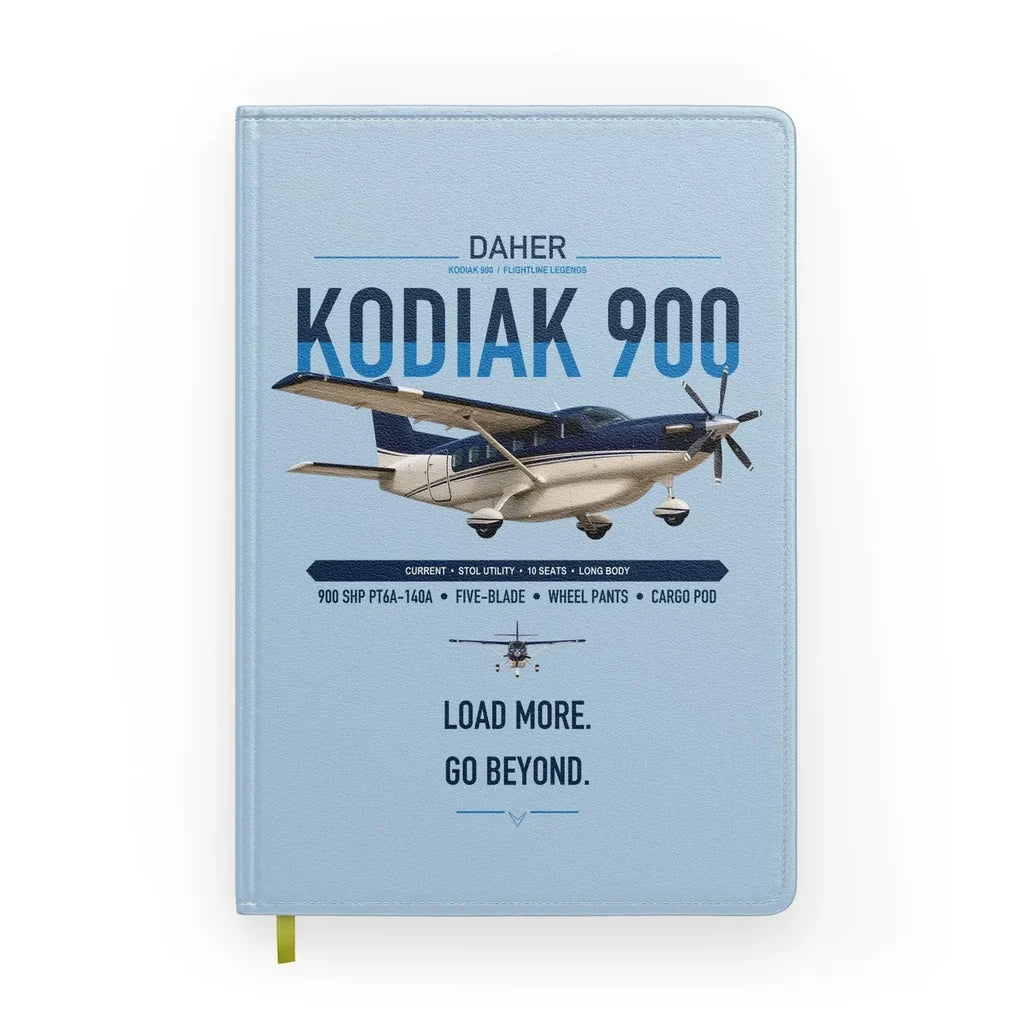 Daher Kodiak 900 design on light blue notebook