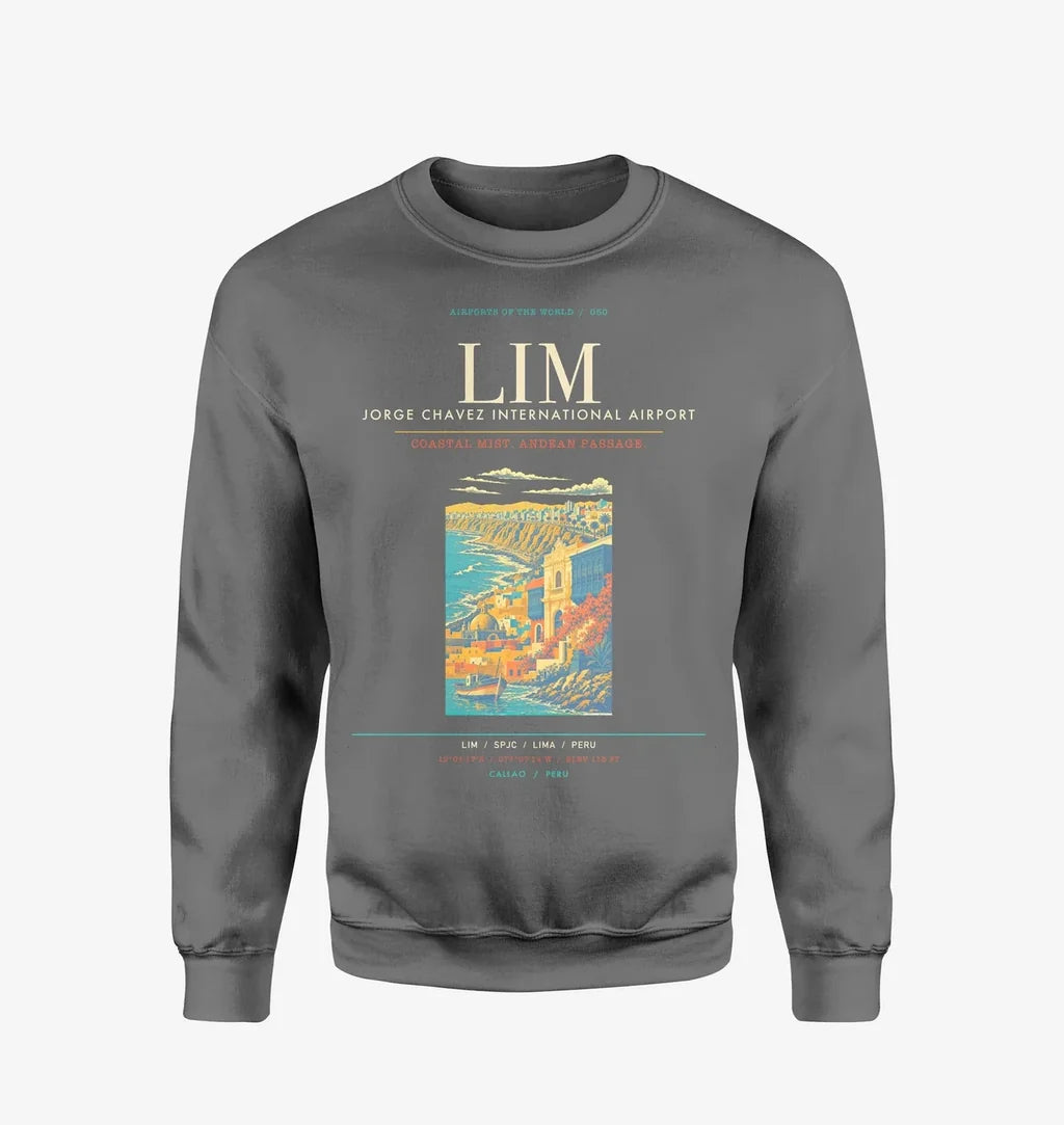 Lima Jorge Chavez International Airport LIM Sweatshirt - Gray