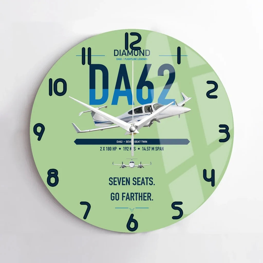 Diamond DA62 design on light green no frame wall clock