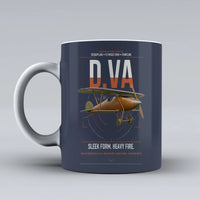 Thumbnail for Albatros D.Va design on dark blue ceramic mug, double-side print