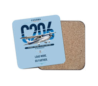 Thumbnail for Cessna 206 Stationair design on light blue 1 piece coaster