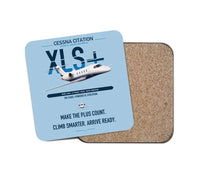 Thumbnail for Cessna Citation XLSPlus design on light blue 1 piece coaster