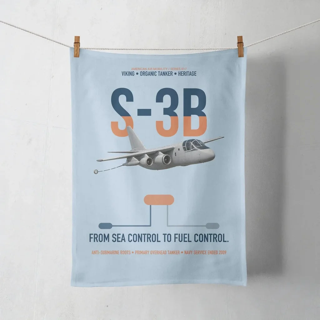 S-3B Viking design on light blue towel
