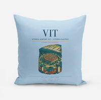 Thumbnail for Vitoria Airport (VIT) design on light blue pillow