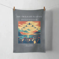 Thumbnail for VINTAGE G4260 - The Twilight Flypast - Designed Towels design on gray