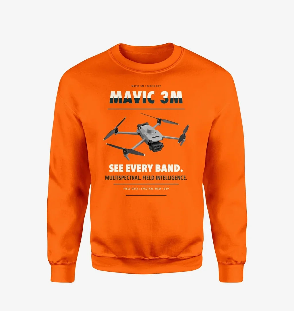 DJI Mavic 3 Multispectral design on orange sweatshirt
