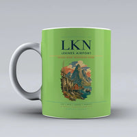 Thumbnail for Leknes Airport (LKN) airport code design on light green ceramic mug
