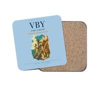 Thumbnail for Visby Airport (VBY) design on light blue 1 piece coaster