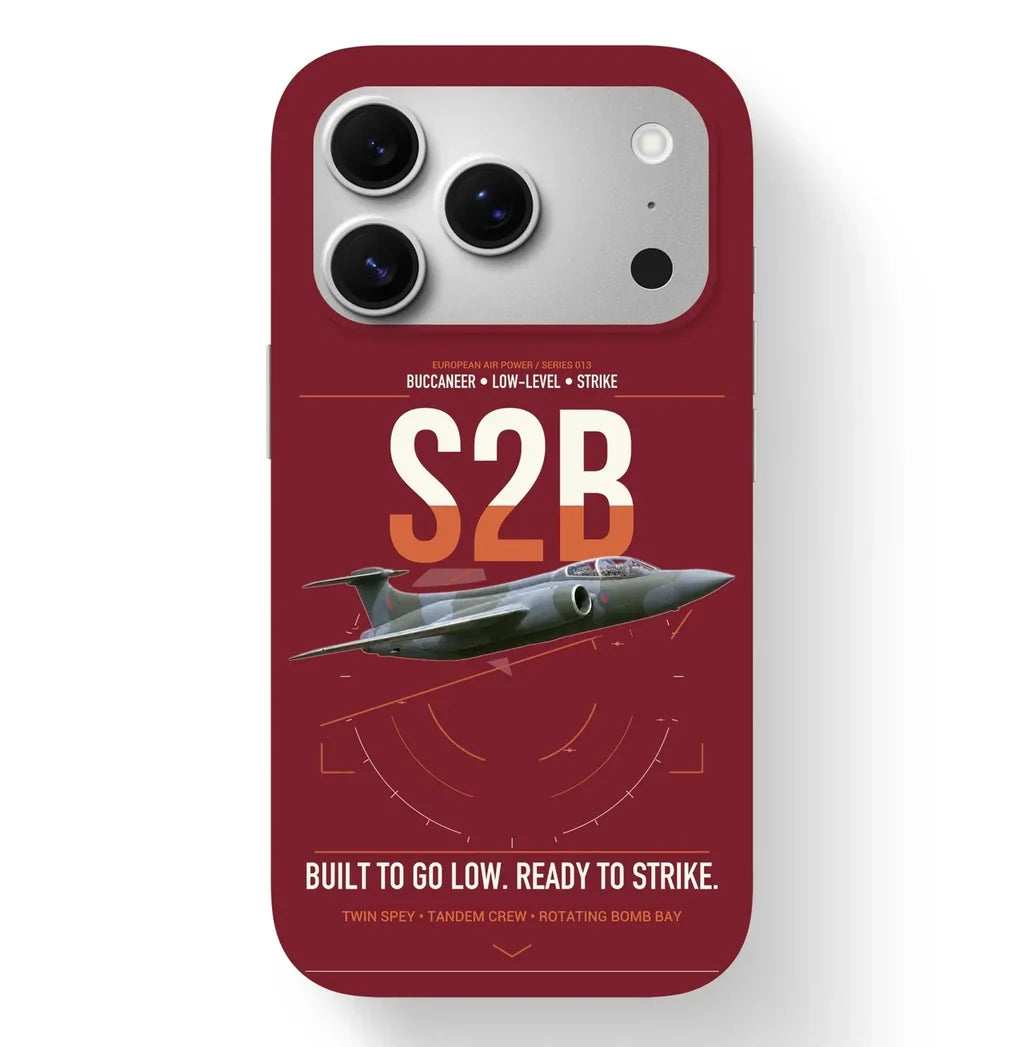 Blackburn Buccaneer S2B design on dark red magsafe iphone case, for iPhone 17 Pro
