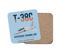 Thumbnail for T-38C Talon design on light blue 1 piece coaster