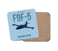 Thumbnail for F9F-5 Panther design on light blue 1 piece coaster