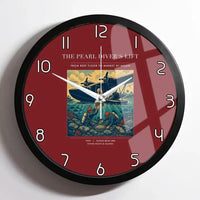 Thumbnail for VINTAGE G4271 - The Pearl Diver's Lift - Designed Wall Clocks design on darkred framed