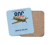 Thumbnail for IAR 80C design on light blue 1 piece coaster