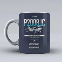 Thumbnail for Tecnam P2008JC NG design on dark blue ceramic mug, double-side print