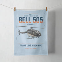 Thumbnail for Bell 505 Jet Ranger X design on light blue towel
