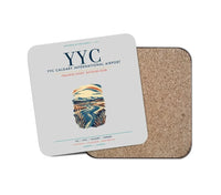 Thumbnail for YYC Calgary International Airport (YYC) design on light gray 1 piece coaster