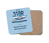 Thumbnail for Cessna 310R design on light blue 1 piece coaster