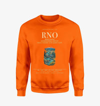 Thumbnail for Reno-Tahoe International Airport (RNO) design on orange sweatshirt