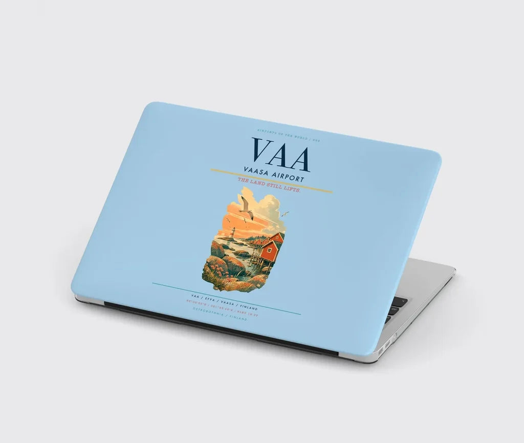Vaasa Airport (VAA) design on light blue MacBook case