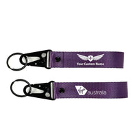Thumbnail for Virgin Atlantic Airlines Hawk-shaped key chain, Purple+ NAME
