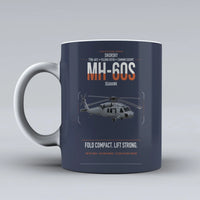 Thumbnail for Sikorsky MH-60S Seahawk design on dark blue ceramic mug, double-side print