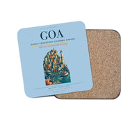 Thumbnail for Genoa Cristoforo Colombo Airport (GOA) design on light blue 1 piece coaster