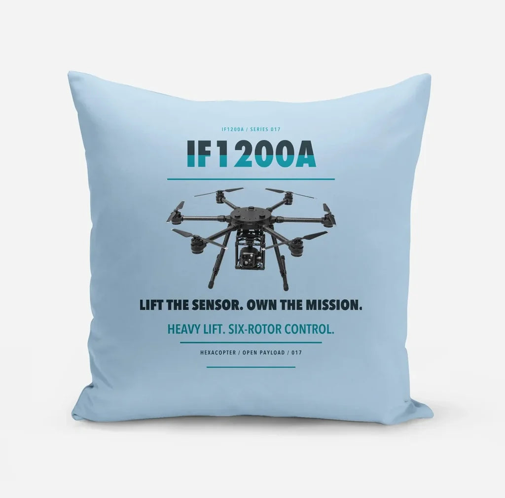 Inspired Flight IF1200A design on light blue pillow