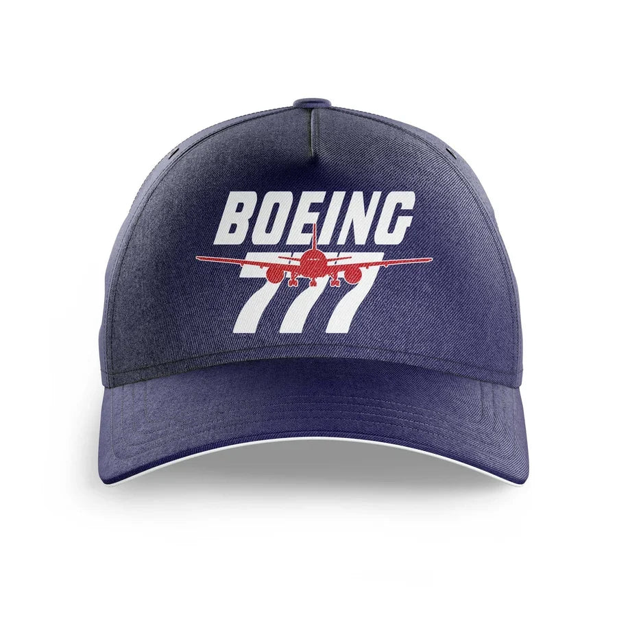 Amazing Boeing 777 printed hat - dark blue