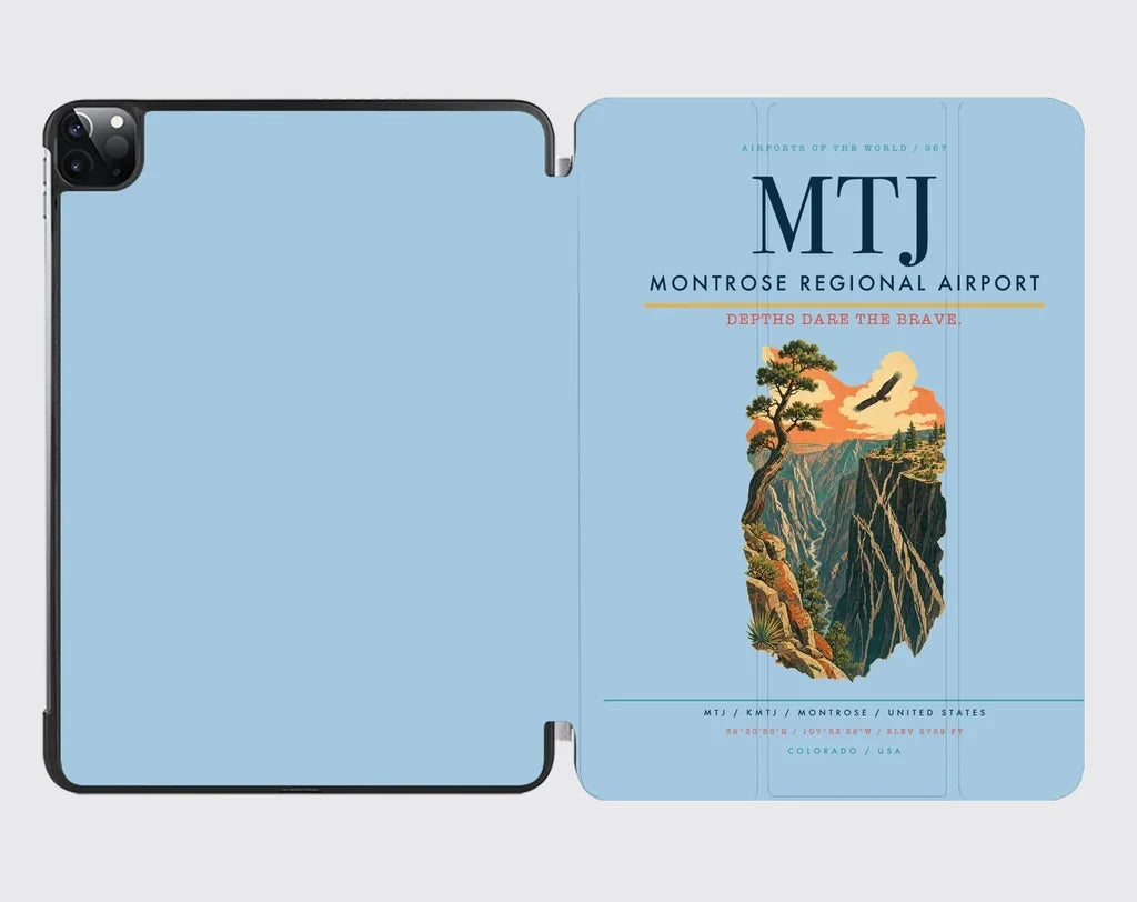 Montrose Regional Airport (MTJ) design on light blue ipad tablet case