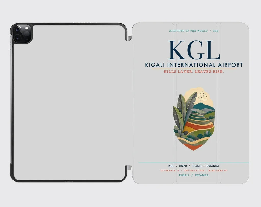 Kigali International Airport (KGL) design on light gray ipad tablet case