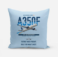 Thumbnail for Airbus A350F design on light blue pillow