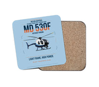 Thumbnail for MD Helicopters MD 530F design on light blue 1 piece coaster