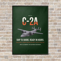 Thumbnail for C-2A Greyhound vertical canvas print - framed - dark green background