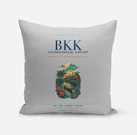 Thumbnail for Bangkok Suvarnabhumi Airport (BKK) design on light gray pillow