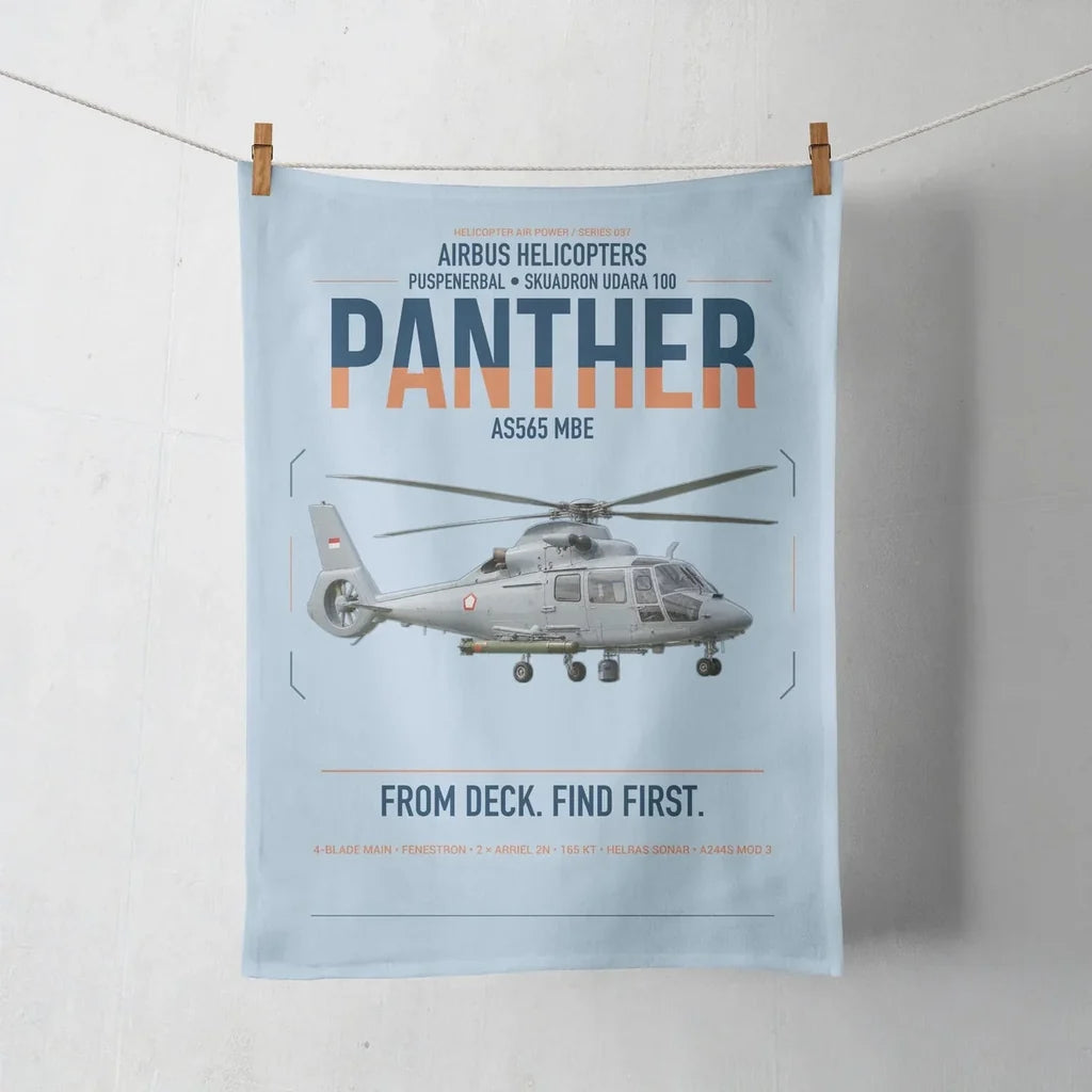 Airbus Helicopters AS565 MBe Panther design on light blue towel