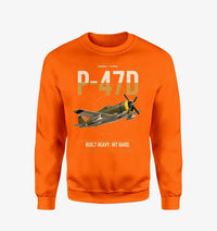 Thumbnail for P-47D Thunderbolt Razorback design on orange sweatshirt