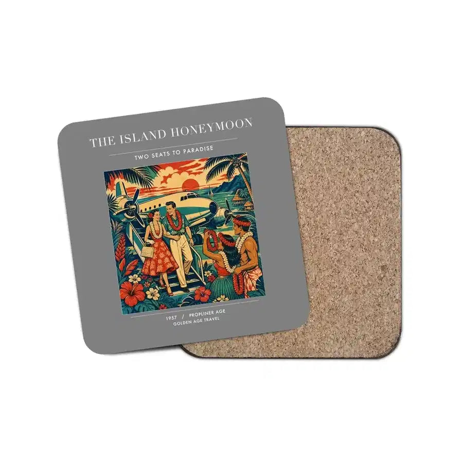 The Island Honeymoon - Designed Coasters design on gray 1-piece
