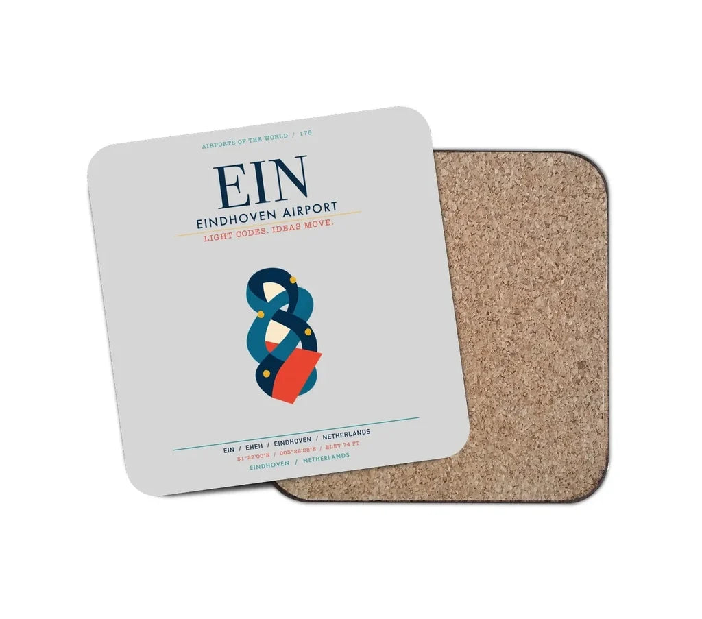Eindhoven Airport (EIN) design on light gray 1 piece coaster