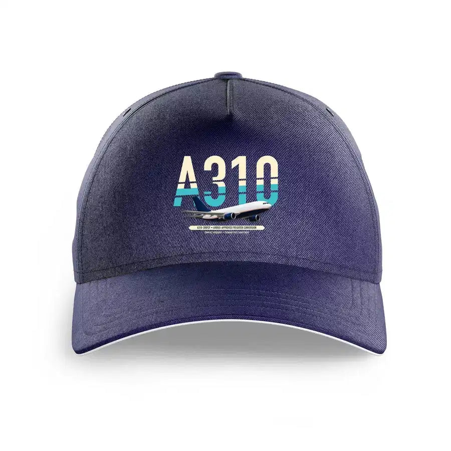 Airbus A310-200P2F design on dark blue printed hat