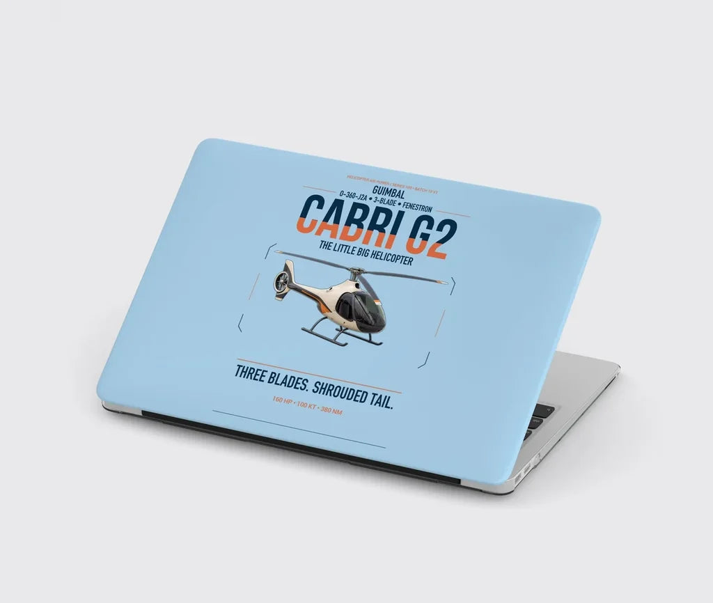 Guimbal Cabri G2 design on light blue MacBook case