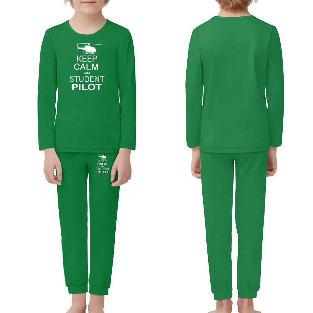 Student Pilot (Helicopter) children pajamas - Green