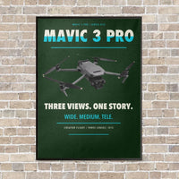 Thumbnail for DJI Mavic 3 Pro vertical canvas print - framed - dark green background
